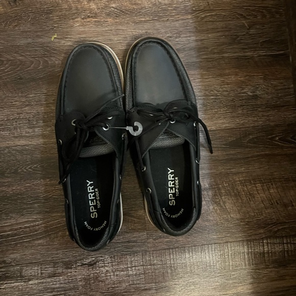 Sperry Men's Black and Gray Boat Shoes - Picture 2 of 6